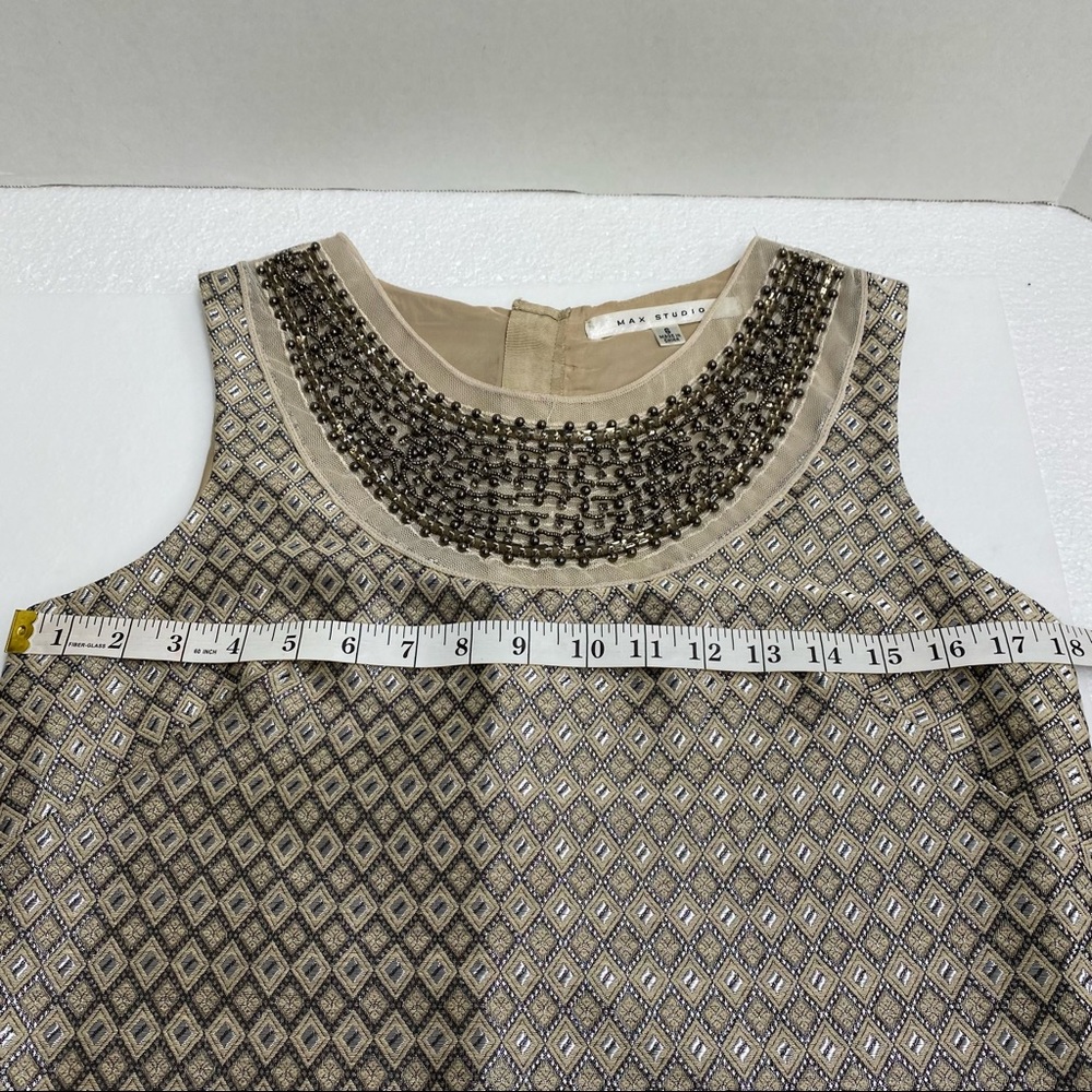 Max Studio Beige and Black Patterned Midi Dress - Picture 9 of 15